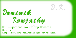 dominik komjathy business card